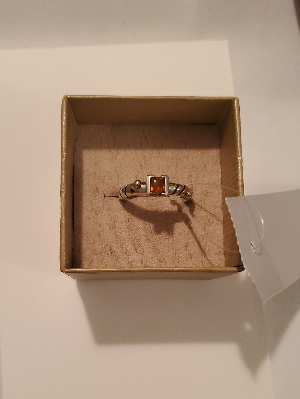 John Atencio 925 18k Ring with Citrine Stone & Gold Accents size 9